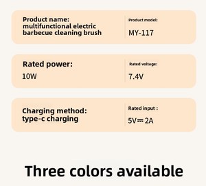 Cepillo Eléctrico para Parrilla con Luz LED, Cepillo <span class=keywords><strong>Limpiador</strong></span> <span class=keywords><strong>de</strong></span> Barbacoa sin Cerdas <span class=keywords><strong>de</strong></span> Acero Inoxidable, Herramientas Recargables para Limpiar Barbacoas - Product Image 6