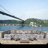 Ensemble de canapés modulaires arabes personnalisables, style turc, gain de place, pour balcon, patio, chambre d'amis