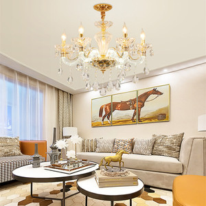 Indoor Lighting <b>Chandelier</b> Dinning <b>Room</b> European Custom Ceiling cognac Candle Crystal <b>Chandeliers</b> - Product Image 2