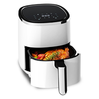 Friteuse à air numérique intelligente 1200W avec écran tactile LCD, 3,5L, sans huile, revêtement antiadhésif, amovible, manuelle, pour usage domestique (français, allemand)