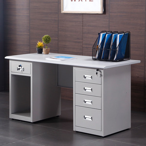 Bureau de direction en acier inoxydable, moderne et minimaliste, avec tiroirs, bureau informatique anti-poussière, établi pour atelier, laboratoire médical - Product Image 1