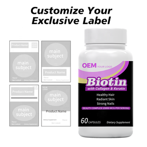 Capsules de biotine OEM avec collagène, kératine, vitamine C, solutions d'emballage personnalisées en usine, conception d'étiquettes, support de marque - Product Image 5