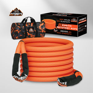Kit de récupération tout-terrain 48000LBS Corde de récupération cinétique 1x30ft Sangle de remorquage en nylon avec manchon de protection et boucles renforcées - Product Image 1