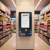 Distributeur automatique mural de snacks et de boissons à écran tactile 22 pouces, capacité 200-300, accepte plusieurs modes de paiement, compatible SDK, pour la vente au détail, les halls d'accueil et les bureaux