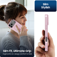 Funda Protectora para Teléfono 2 en 1 de TPU y PC Magnética Negra Esmerilada de Alta Calidad con Carga Inalámbrica a Prueba de Golpes para 17 Pro Max