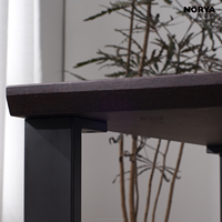 Table en bois massif minimaliste nordique NORYA avec structure métallique pour petits espaces, chambre à coucher, bureau, meubles en bois pour la maison
