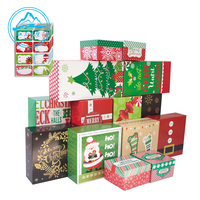 Boîte cadeau de Noël personnalisée carrée/rectangulaire en carton recyclé, emballage de luxe pour bijoux, chocolats, bonbons, papier couché