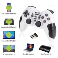 Manette de jeu sans fil 2,4 GHz BT pour PS3, PC, téléphone Android, boîte TV, tablette, contrôleur de jeu, joystick, manette