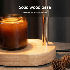 Lampe chauffe-bougie électrique en verre floral avec abat-jour réglable en hauteur, effet jupe de champagne, avec minuterie et variateur d'intensité, 2 ampoules - Product Image 5