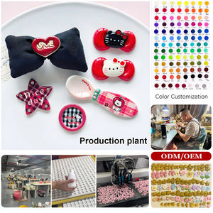 Zili résine Cartoon chat DIY Crocs décoration pinces à cheveux mignons et accessoires de cheveux fait main matériau de montage - Product Image 2