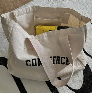 Eco-Friendly Customized Logo Customized Color Reusable <b>Medium</b> Casual Shopping Tote <b>Bag</b> Natural Cotton Canvas <b>Bags</b> - Product Image 2