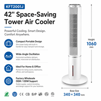 Ventilateur de climatisation compact et fin à prix d'usine, 36 pouces, 6 vitesses, oscillation à 70 degrés, avec télécommande