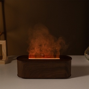 Diffuseur d'huiles essentielles USB pour la maison, diffuseur de parfum pour cheminée, humidificateur d'air, diffuseur d'arômes de feu avec LED colorées en bois - Product Image 3