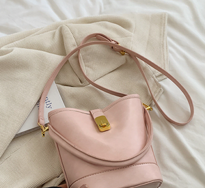 Sac décontracté en cuir PU pour femme, sac à main uni en gros, sac seau tendance à bandoulière unique - Product Image 5