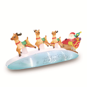 Traîneau de renne de Noël de style moderne sur mesure avec modèle de père noël à air <span class=keywords><strong>gonflable</strong></span> brillant pour la décoration d'événement et les cadeaux - Product Image 3