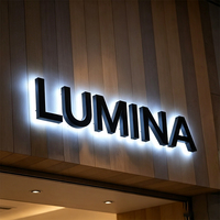 Letrero Personalizado de Acero Inoxidable 304 con Retroiluminación LED, Letras con Luz de Fondo y Texto Personalizado para Decoración Interior de Cafeterías y Restaurantes