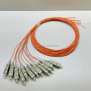 Precio de Fábrica, Pigtail de Fibra Óptica OM2 OM3 OM4 SC/UPC G652D Multimodo 0.9mm LSZH de 12 Núcleos y 1.5m - Product Image 1