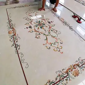 DeliveryStone Chinese water jet stone skirting Modern Pattern Luxury Waterjet marble flooring border designs for project