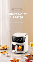 En gros Commercial Vapeur Portable Électrique Intelligent Panier Rond Sans Huile 1400W Chaude Pas Cher Friteuse À Air Sans Huile De 8L