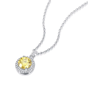 Kalung Perak Sterling 925 Bulat yang Dapat Disesuaikan dengan Permata Moissanite Ramah Lingkungan MMN01 untuk Wanita - Product Image 2