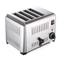 Pemanggang Roti Stainless Steel 4 Irisan Komersial 2.3kW Timer 5 Menit Harga Pabrik untuk Restoran Garansi 1 Tahun