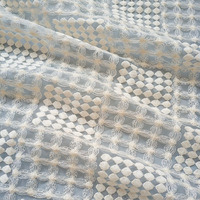 Tissu en dentelle organza transparent brodé de motifs géométriques et floraux, style vintage, 130 cm, pour robes de femme, mariages et projets DIY
