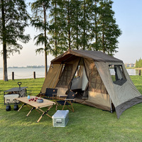 Logo personnalisé tente extérieure 4 saisons imperméable grand espace tente de camping de haute qualité tente familiale de luxe pour pique-nique Gargen Glamping
