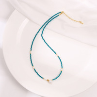 Ensemble de bijoux rétro classique en perles d'apatite bleue, style européen et américain unique, collier et bracelet pour les occasions décontractées et sociales