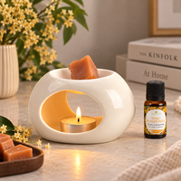 Brûleur de cire en céramique, chauffe-huile essentielle, diffuseur d'arômes en forme d'œuf pour bougie chauffe-plat, décoration moderne pour la maison