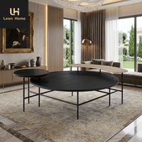 Table basse ovale de salon en fer de style nordique moderne, table basse de luxe, combinaison de tailles de tables basses