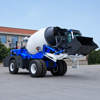 Petit camion malaxeur à béton autochargeur, mini malaxeur à ciment mobile 1m3 2m3 3m3, fourniture d'usine