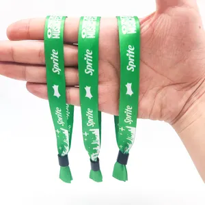 Gelang Anyam Pelangi Rfid Kualitas Tinggi Gelang Promosi Kustom dengan Logo untuk Acara