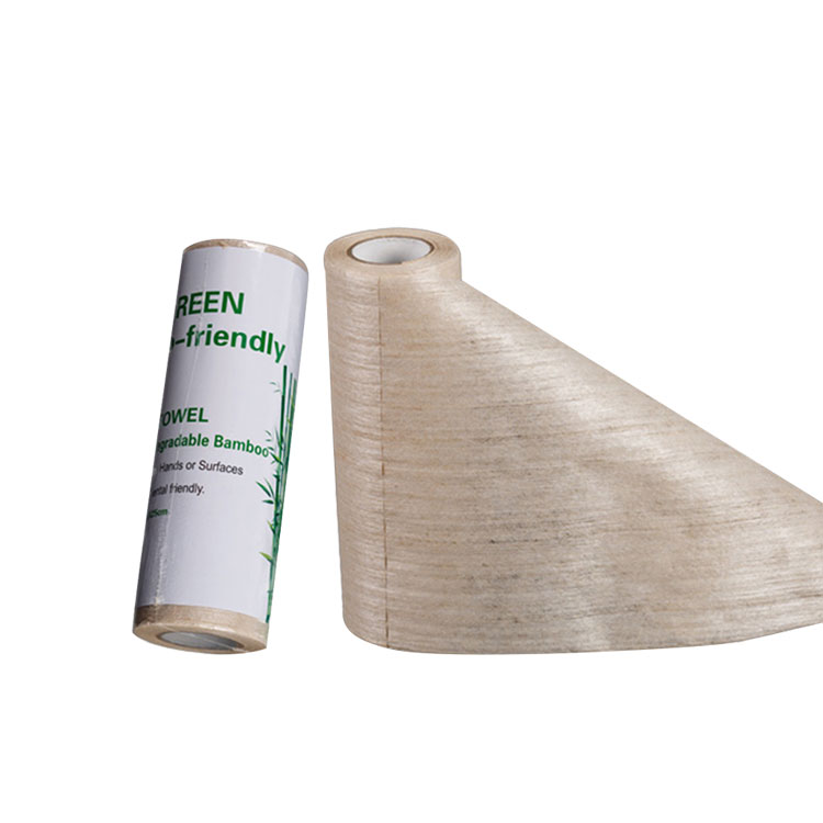 100% Bamboo Fiber Degradable Non-Woven Fabric Disposable High-water Absorbent Multi-Purpose Eco-Friendly Cleaning Cloth Roll