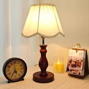 Vintage Romantic Solid Wood <b>Table</b> Lamp Dimmable Warm Bedside Lamp for Bedroom Living Room American Retro Style for Wedding - Product Image 2