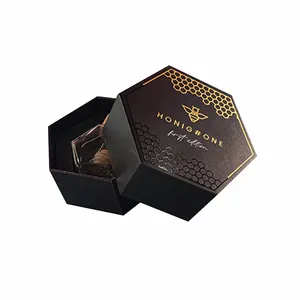 Unique Shape printing embossing one bottles honey gift packaging box with honey bee gift box for EUROPE market