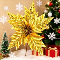 Weihnachtliche Blumenverzierungen für Geschenkverpackungen und Kartenherstellung