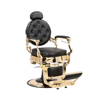 Chaise de salon de coiffure classique vintage, style antique moderne avec revêtement en cuir synthétique, base chromée pour salon de beauté et spa