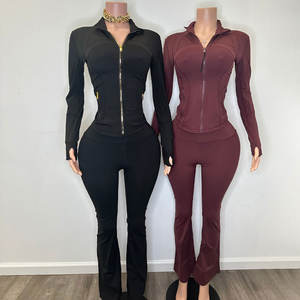 Huili الشركة المصنعة Oem عالية الجودة تجريب سحاب قطعتين يغطي الرجل مجموعات الملابس الرياضية النسائية مجموعات Activewear للنساء - Product Image 3