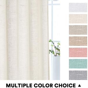 Kết cấu thiên nhiên dệt 100% <span class=keywords><strong>Polyester</strong></span> Linen nhìn Rèm cuộn vải sheer vải cho cửa sổ nhà - Product Image 5