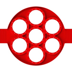 Moule en silicone à 7 trous pour faire des œufs frits et des crêpes, taille unique, rouge - Product Image 4