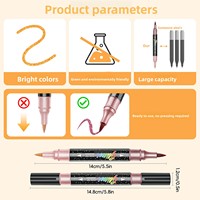 Marqueurs à paillettes double pointe double couleur, pointe pinceau souple et pointe fine, stylos acryliques scintillants pour le dessin, le croquis, fournitures artistiques