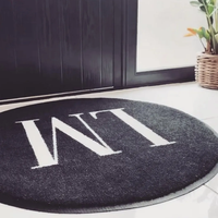 Tapis d'entrée extérieur en Nylon avec Logo moderne, paillasson imprimé personnalisé pour magasin avec support en caoutchouc
