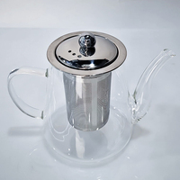 Théière de thé vert écologique en verre résistant à la chaleur avec infuseur en acier inoxydable Tasses et soucoupes à thé noir