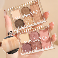 MINSHZEE OEM 5 couleurs Contour et fard à joues et ombres à paupières Palette de fards à paupières dégradés cosmétiques directs d'usine à faible saturation