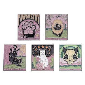 Vendita calda coloratissimo gatto tarocco serie spilla personalizzata forza <span class=keywords><strong>l</strong></span>'imperatrice <span class=keywords><strong>l</strong></span>'uomo impiccato spille in smalto della morte spilla per borse - Product Image 5
