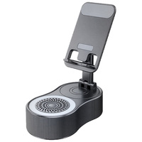 Microphone sans fil 5-en-1, support de téléphone karaoké, batterie externe pour mini-haut-parleur 5.2 et système audio portable avec lumière d'ambiance