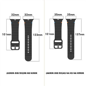 Correa de Silicona con Diseño de Ondas para Reloj <span class=keywords><strong>Apple</strong></span>, Compatible con Tamaños 42mm, 46mm, 44mm, 45mm, 41mm, 40mm, 49mm - Product Image 5