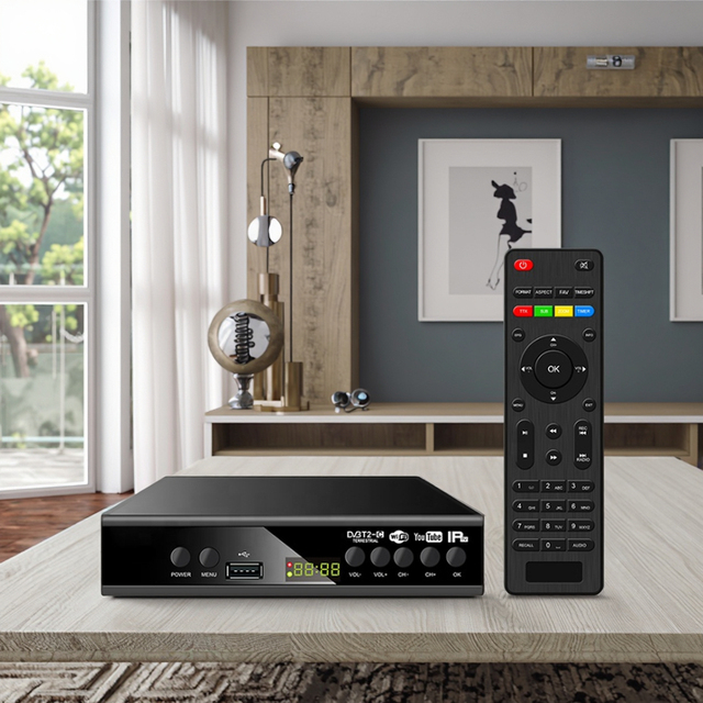 Hot-selling Indonesia DVB-T2 HD 1080P Digital Ground Receiver TV Box FTA MeeCast support USB Wi-Fi/LAN H.264 Free Air Decoder