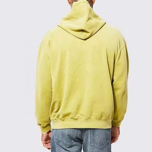 380gsm Acid <b>Wash</b> Distressed Wholesale Hoodies Custom <b>Tech</b> Fleece Oversized Drop Shoulder Cotton Fabric Long Sleeve Hoodie - Product Image 3