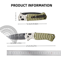 Couteau de poche tactique pliable G10, lame en acier D2, camping, défense personnelle, survie, EDC